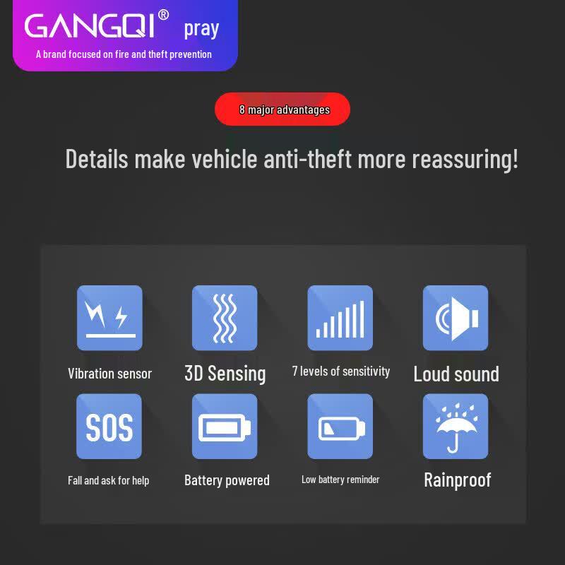 GANGQI Wireless Vibration Anti-theft Alarm