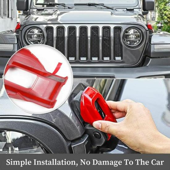Hood Latch Lock Catch Brackets Cover for 18-22 Jeep Wrangler JL JLU Gladiator JT