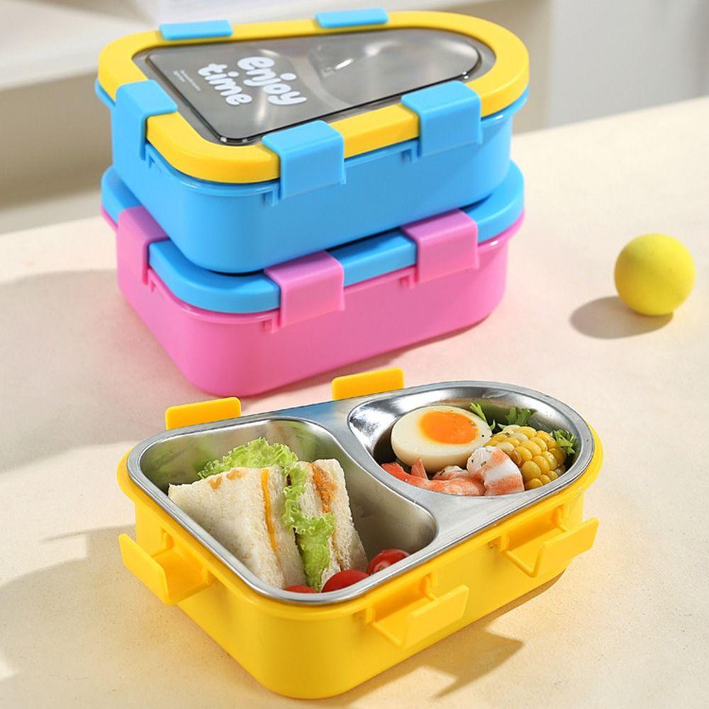 Triangle Thermal Lunch Box Divided Compartments Food Container Portable Insulated Bento Box  Picnic
