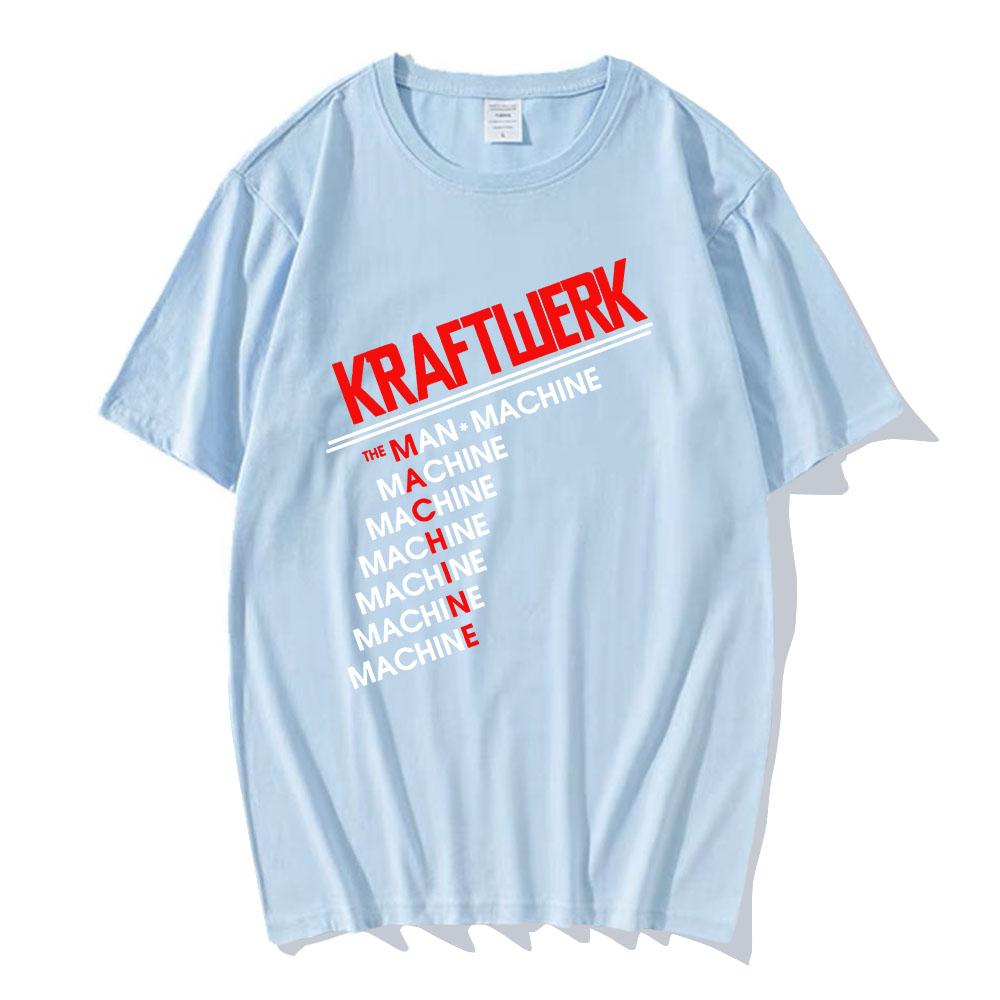 

Музыкальная группа Kraftwerk Принт Футболка Летняя с коротким рукавом Хлопковые футболки для мужчин Унисекс Уличная мода Повседневная Графическая футболка XXL