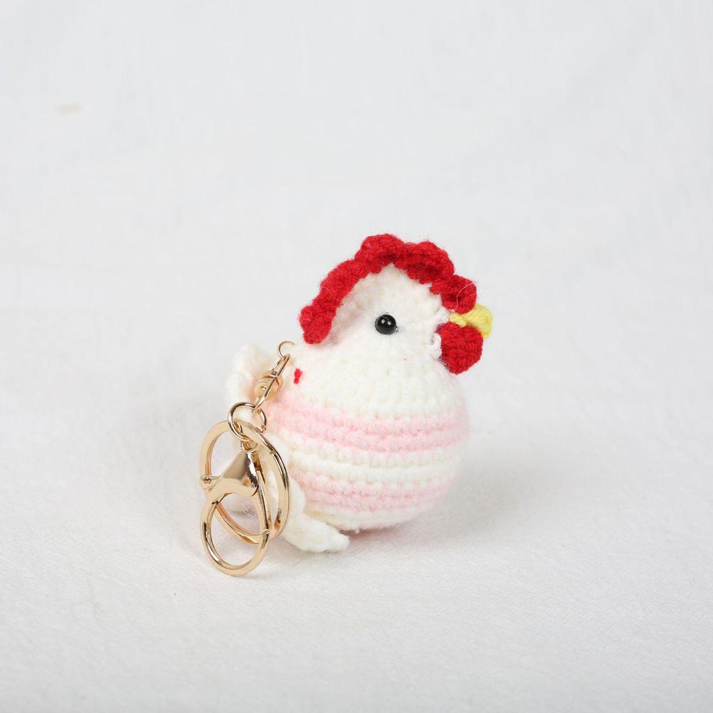 Handmade Woolen Chicken Keychain Pendant – Cute Ornament