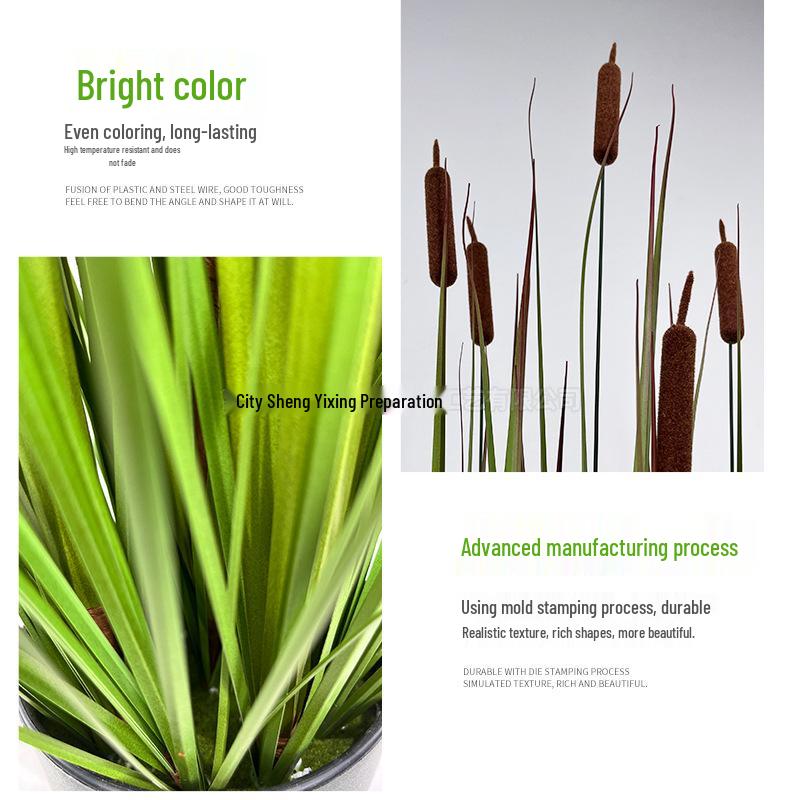 Oriental Cattail Artificial Plant for Yard and Garden Decor
