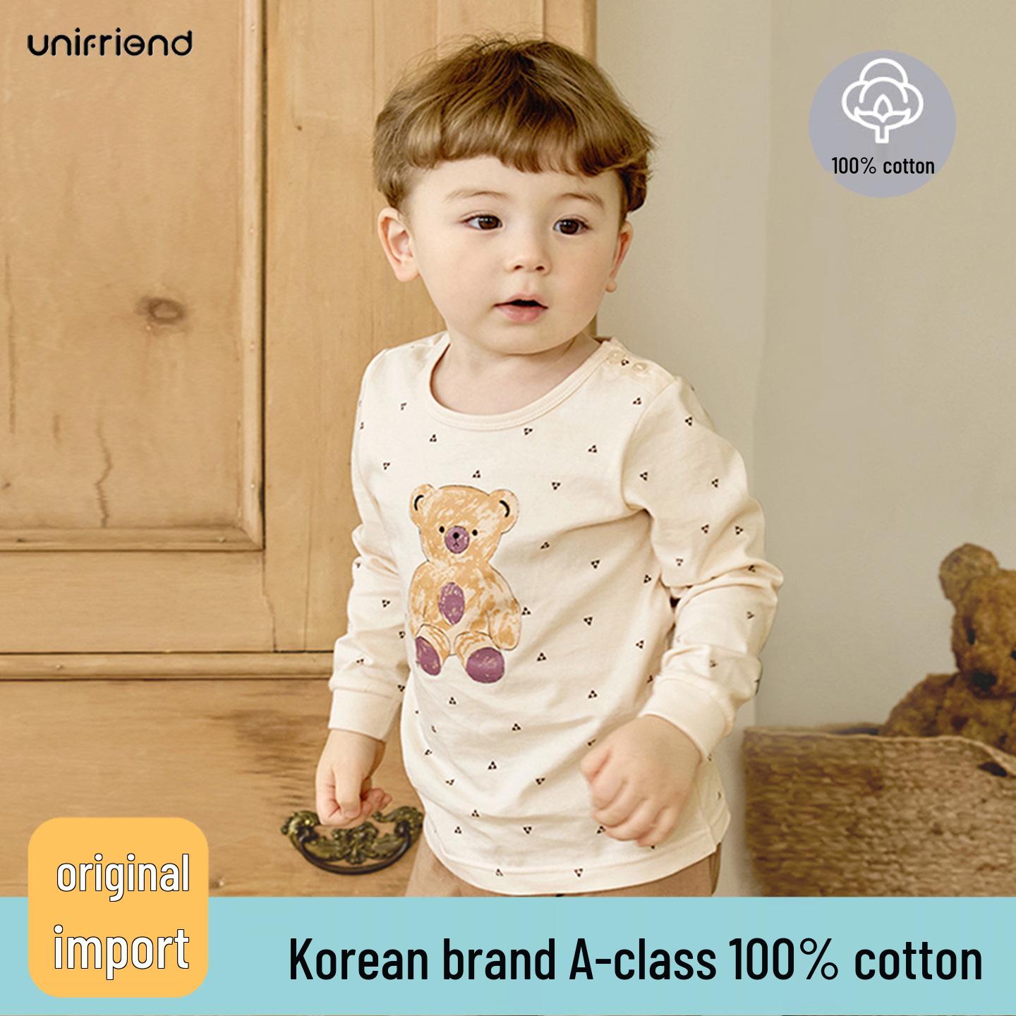 

Unifriend25 Осенне-зимний хлопковый пижамный комплект для мальчиков и девочек - Включает верх и брюки 90