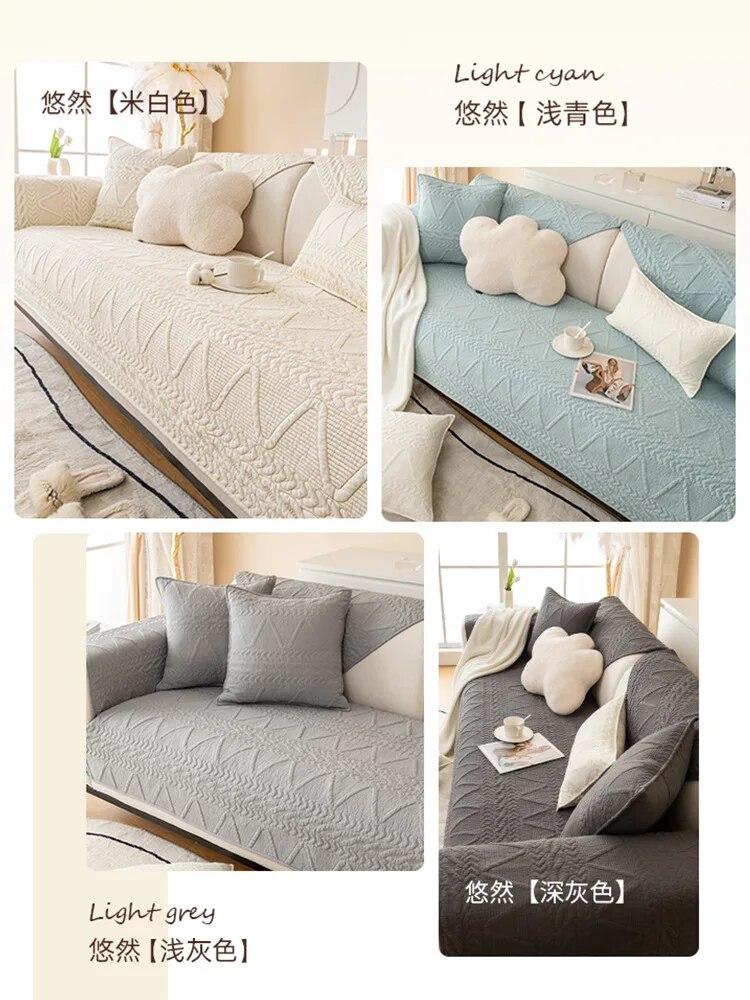 Baumwoll-Sofa-Kissenbezug, waschbar, Jacquard, rutschfest, moderner Sitzkissenbezug, universell, für alle Jahreszeiten, Homestay