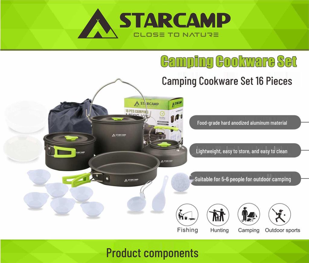 STARCAMP Outdoor Camping Cookware & Cutlery Set
