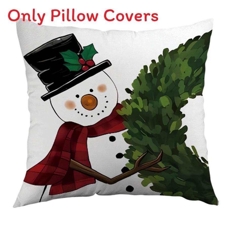 Christmas Decor Pillow Cover With Plush Material For Living Room Festive Decor