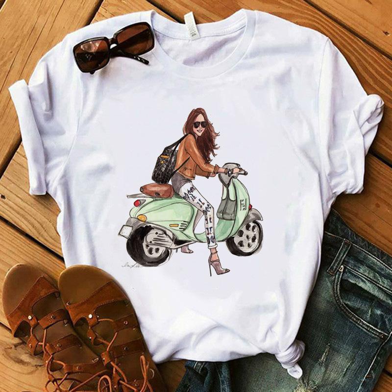Cartoon Printed T-Shirt Women'S Short Sleeve Women'S Clothing