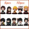 Demon Slayer Figure Toy Anime Kimetsu No Yaiba Q Version Sitting Tanjiro Nidouzi Inosuke Zenizu PVD Figurine Model Doll Gift