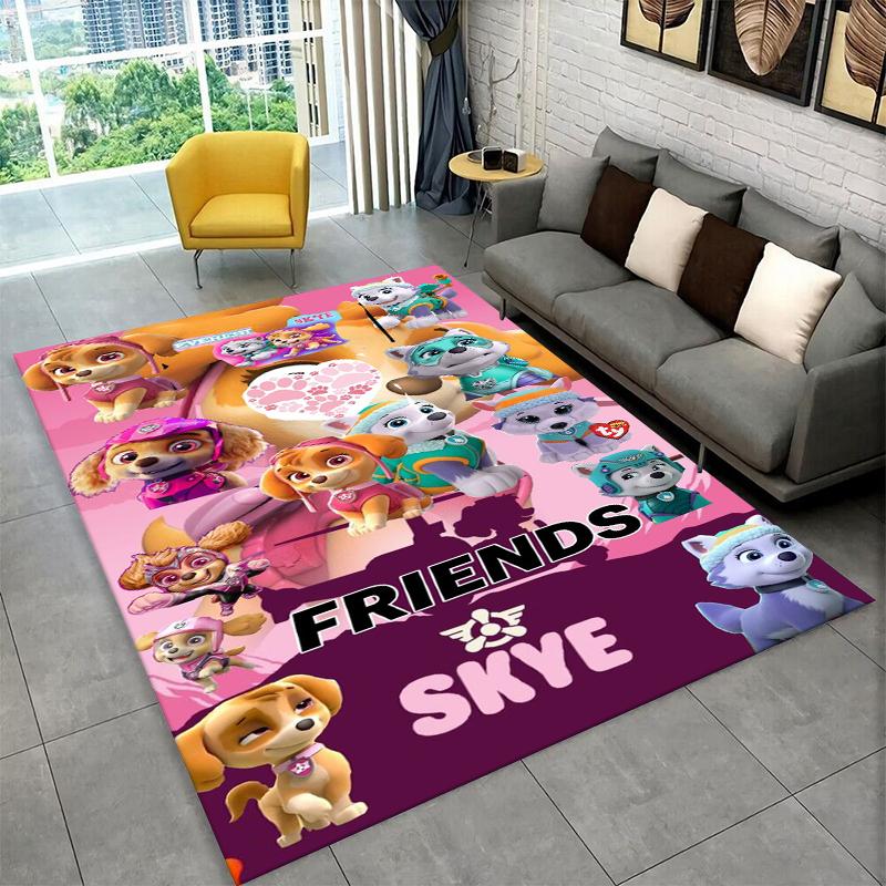 Cartoon P-Patrol Cute Dog Carpet Rug for Playroom Bedroom Living Room Sofa Home Decor,kid Game Area Rug Non-slip Floor Mat