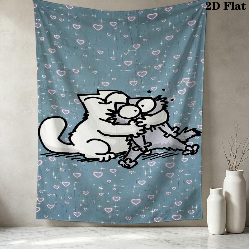 Simon'S Katze Wandteppich Ästhetisches Wandbehang Gedruckter Stoffdecke Dekorative Wandteppiche Für Schlafzimmer Wohnzimmer Heimdekoration
