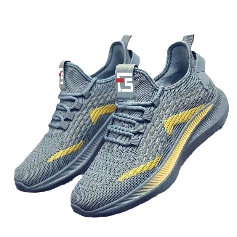 Men's Shoes Supply Spring New Fly-woven Running Shoes Student Mesh Breathable Lightweight Low-top Sports Shoes
