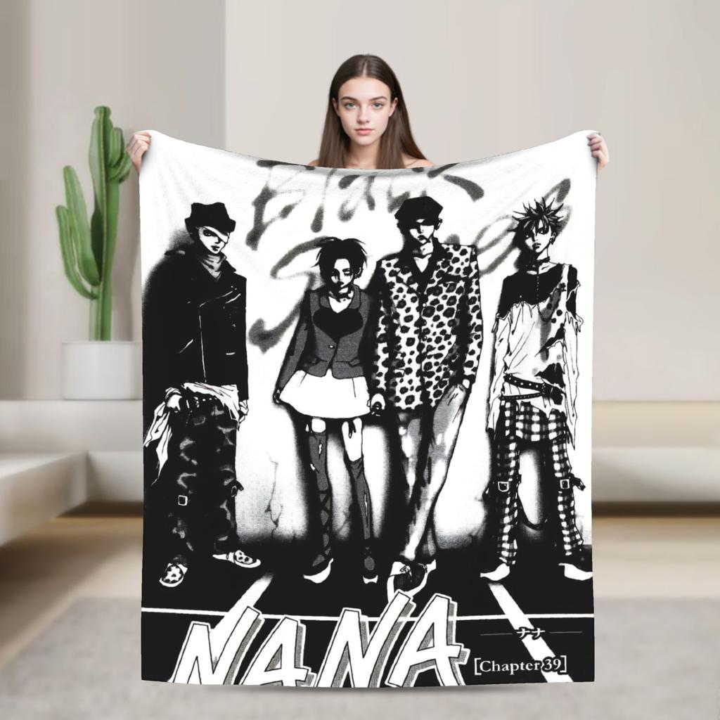 Warm Blanket Travel Nana Osaki Manga Panel collage Throw Blanket  Flannel Bedspread For Couch Chair Fluffy Sofa Bed Cover