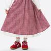 Girls' Pure Cotton Plaid Lace A-Line Skirt