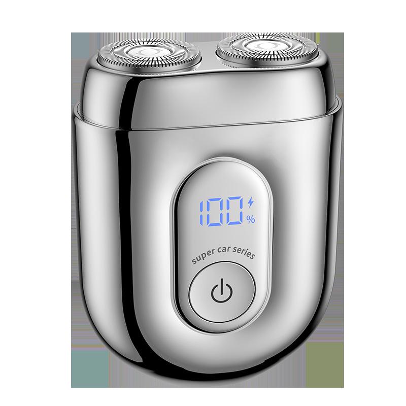 Compact Waterproof Men s Electric Shaver with Magnetic Double Ring Blade Net