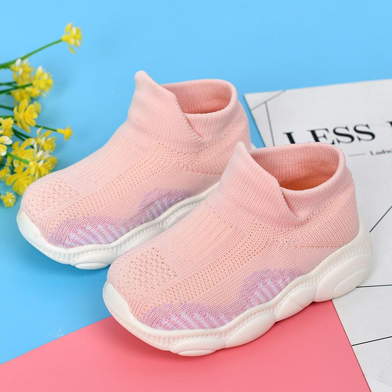 New classmate high-elastic flying woven bear sole baby shoes children's toddler shoes platform casual shoes socks shoes