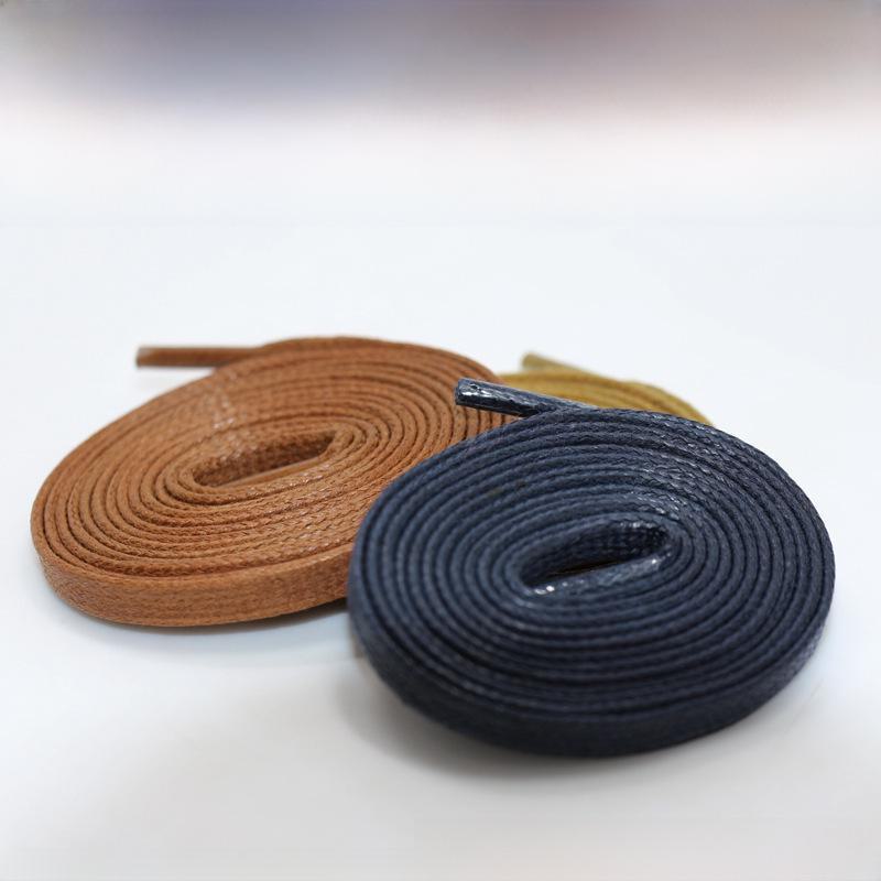 Black & White Waxed Leather Flat Shoelaces for Men's and Women's Casual Canvas or Martin Boots (0.6cm Wide)