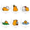 6pcs Cute Cartoon Capybara Brooch Creative Animal Duck Alloy Lapel Pin Badge Backpack Clothing Hat Accessories