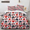 Poker Bettwäsche Set Karte Feuer Poker Spiel Dekor Polyester Bettdecke Abdeckung Set Mit Kissenbezug Poker Wettbewerb Thema King Size