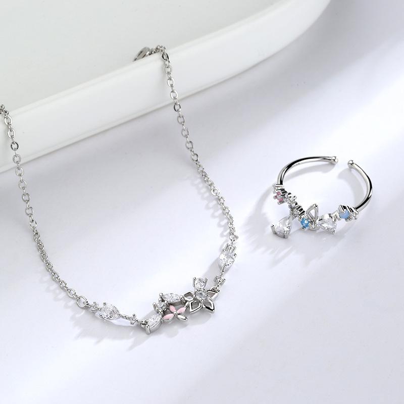 ANENJERY летний браслет женский сладкий свежий браслет с бриллиантами и цветами — фото 4