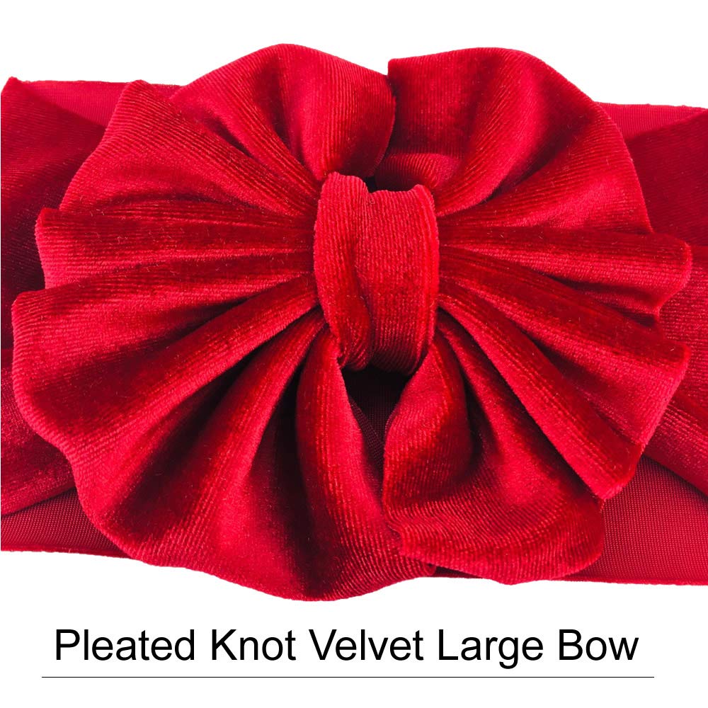 Lawie 8 PACK Elastic Stretchy Elastic Soft Wide Velvet Bowknot Bow Headbands Hairband Knot Turban Headwraps Hair Bows Accessories for Kids Toddler