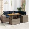 VidaXL Garden Furniture 5 Pcs with Grey Cushions Wicker, Outdoor Sofa Set, Corner Sofa Set 3327372