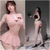 Large Size Sex Clothes Pink Sexy Nurse Clothes Cosplay Hollow Women Free Passion Pure Desire Suit