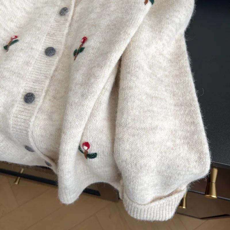 Sweaters Coat Cardigan for Women Winter Oversize Fleece Thickened Solid Color Loose Long Sleeve Knit Sweaters Coat