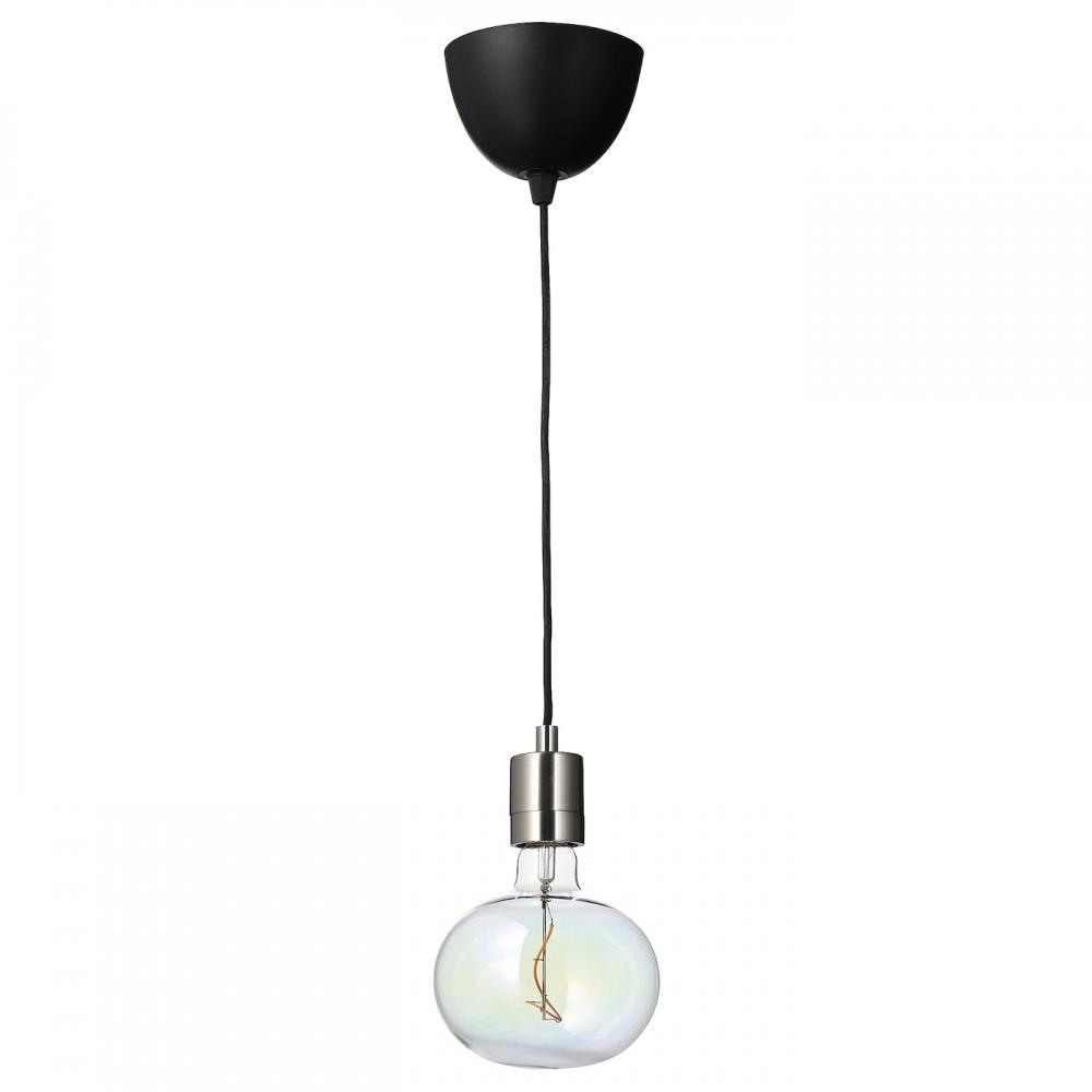 

ИКЕА СКАФТЕТ МОЛЬНАРТ Подвесной светильник с лампочкой никелированный эллипс многоцветный