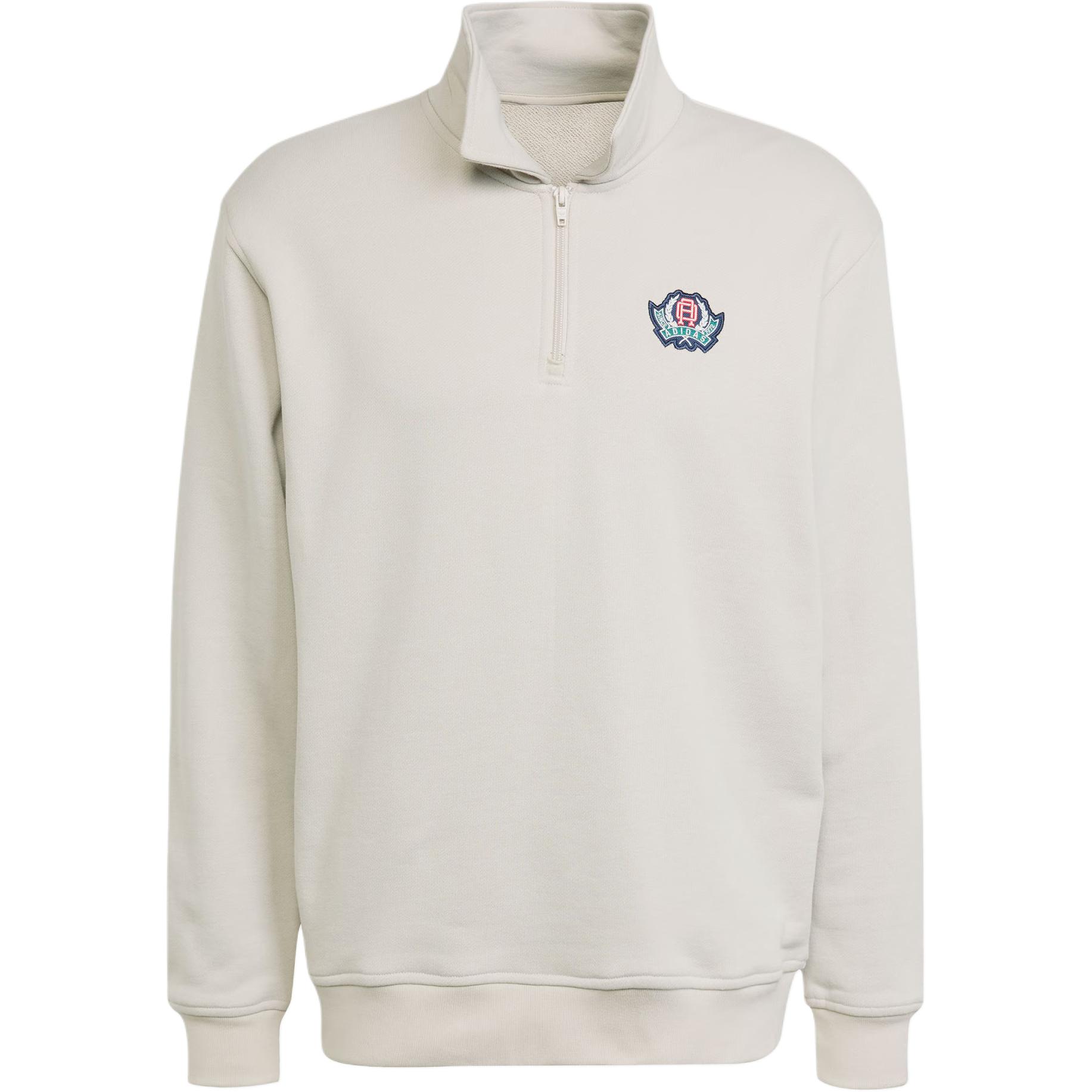 

Adidas Оригинальная свободная поло с длинным рукавом и молнией до середины груди в стиле varsity, мужские топы JX8172 M