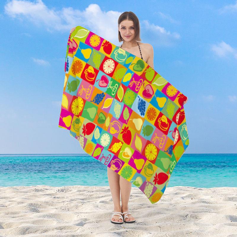 Pastel Rainbow Striped Beach Towel Microfiber Quick Dry Absorbent Lightweight Colorful Summer Towel for Beach Pool Vacation