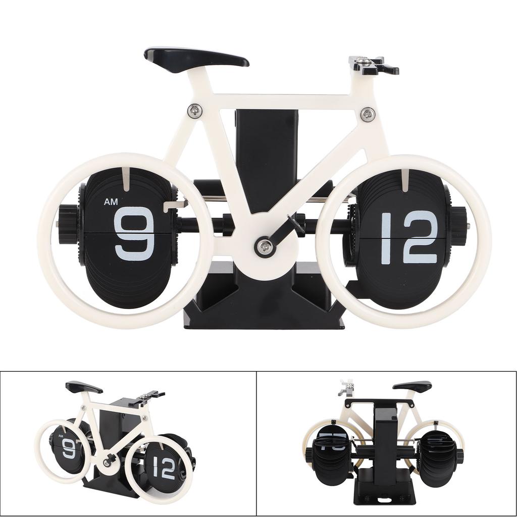 Vintage Desk Clock Bike Shape Retro Mechanical Battery Powered Gear Operated Timer Reminder Table Clock for