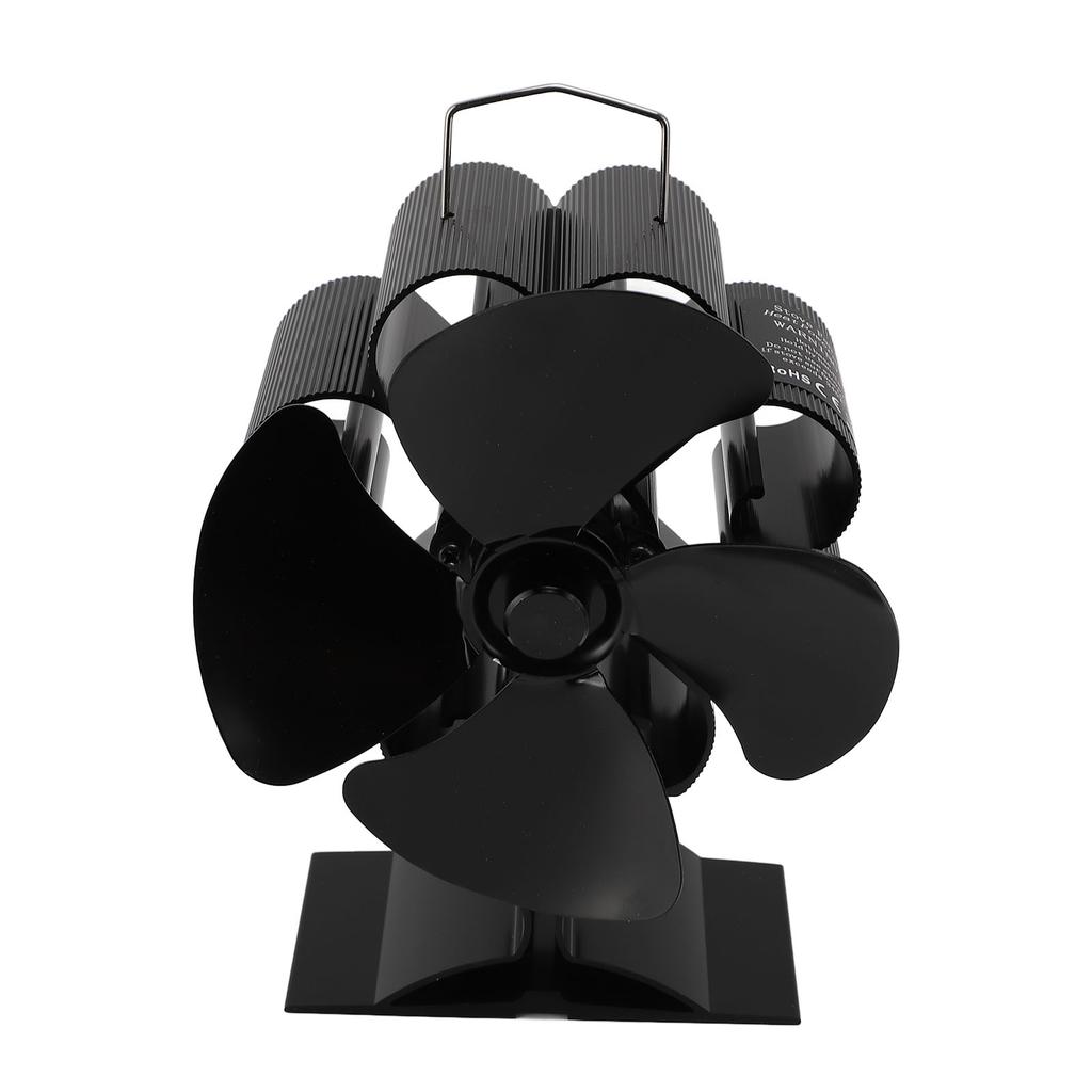 4 Blade Wood Stove Fan Anodized Aluminum Alloy Quiet Efficient Heat Powered Fireplace Fan with Magne