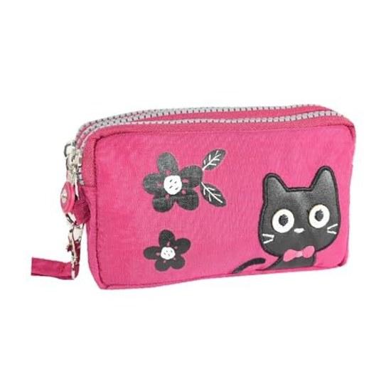 PouchCatFlowerCuteStylishNylonMiniCosmetic PouchMakeup PouchAccessory HolderWith StrapLarge CapacityCosmetic PouchCat PatternGiftTravel Pouch3
