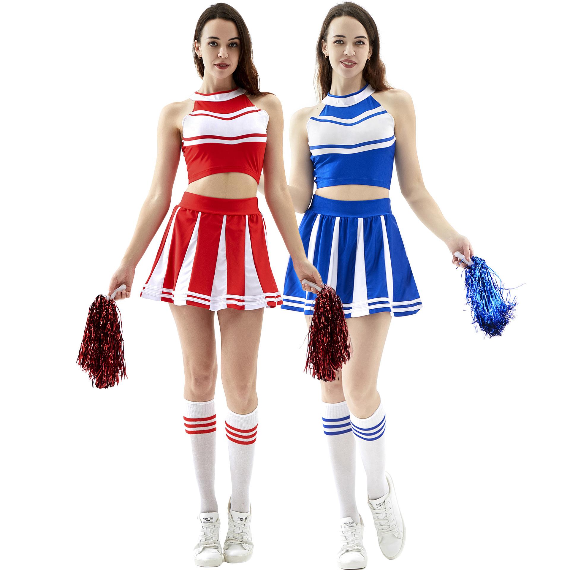 

Sexy baby cheerleading costume pleated skirt, cheerleading costume, performance uniform, performance uniform, jersey XL синій