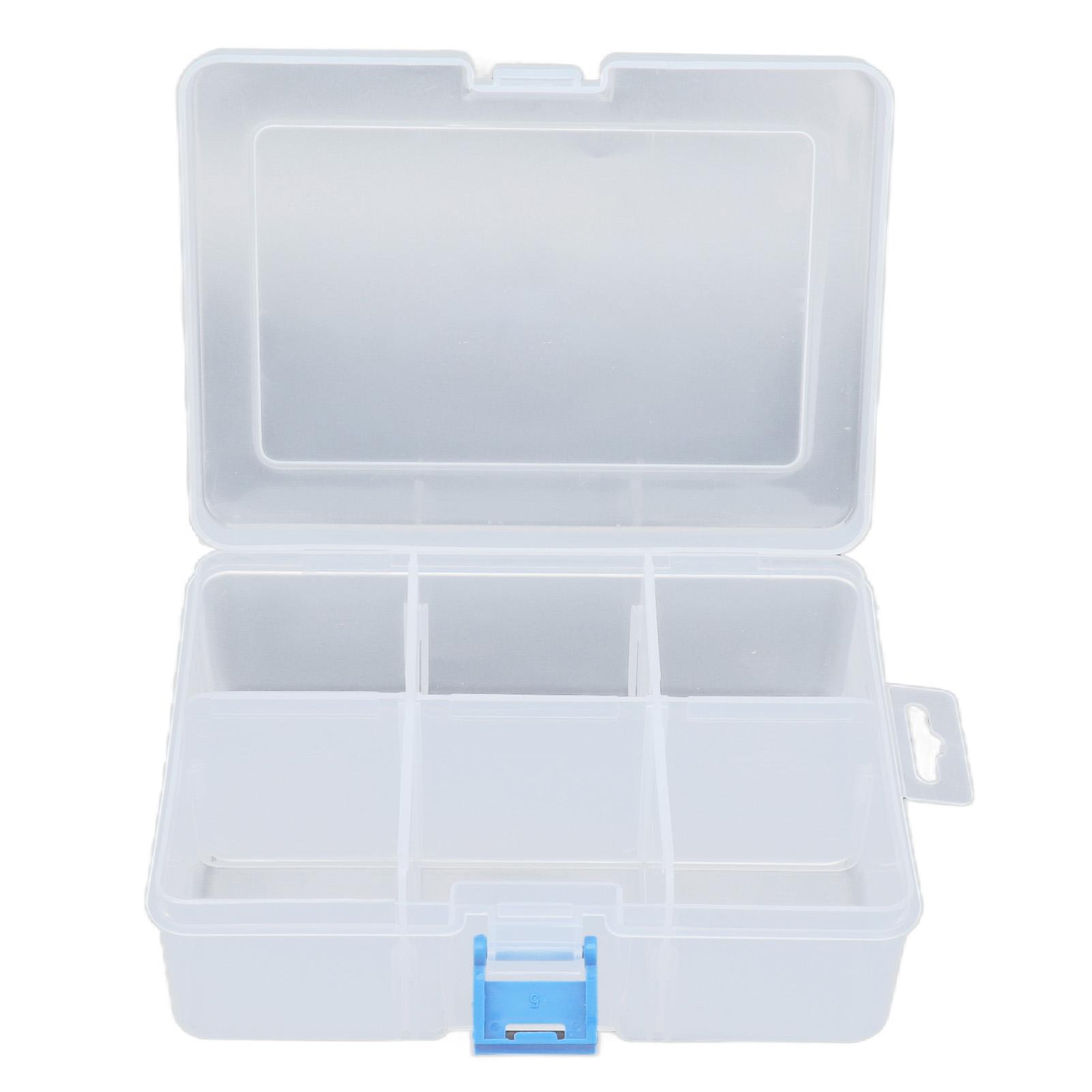 3Pcs Transparent Parts Box Removable Separate Grid Hardware Tools Organizer PP Storage Case6 Grid PP