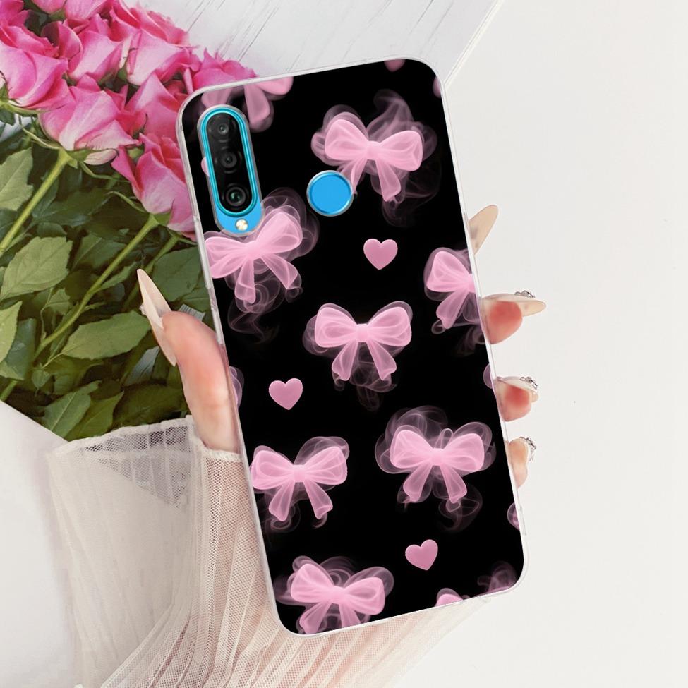 Transparent For Huawei P30 Lite Case Cover Cute Cat Fashion Butterfly Funny Painted Casing MAR-L01A MAR-L21A MAR-LX1A
