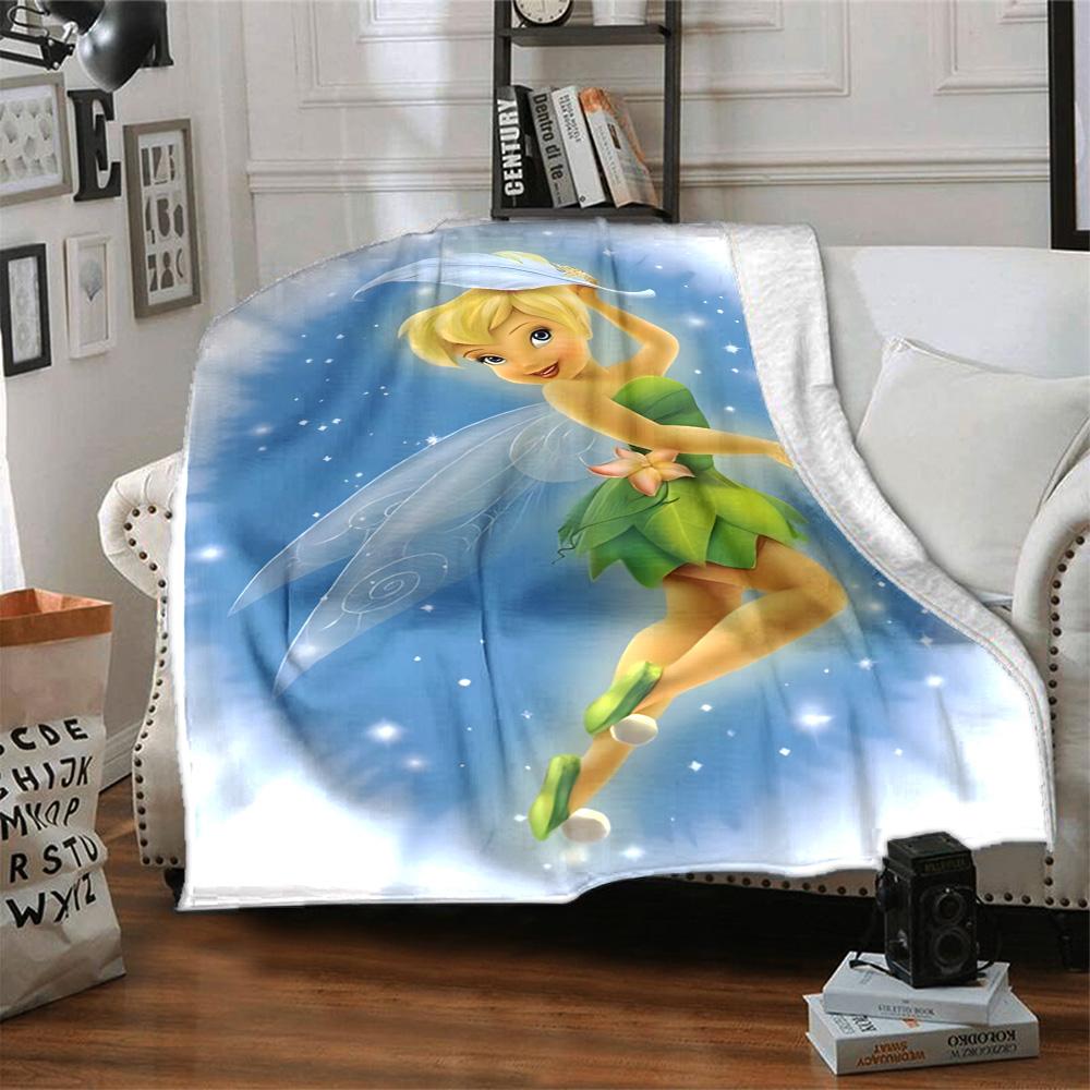 1pc Tinker Bells Fairy Adventure Flannel Blanket,Ultra Soft Warm Plush Throw for Home Bedroom Bed Sofa Cover Camping Picnic gift Y7242