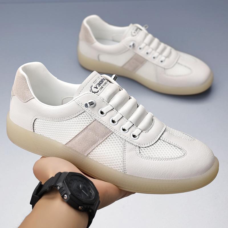 Fashion Lightweight Mens Shoes Lace Up Skateboard Footwear Male All-match Simple Sneakers Leisure Leather Casual Shoes Vulcanize Shoes
