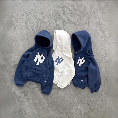 GLYDE Harajuku Retr Neues Muster Druck Blumenöffnend Pullover Kapuzenpullover Y2K Street Hip-Hop Lässig Locker Sweatshirt Paar Oberteil