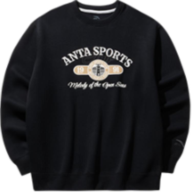 

Anta Lifestyle Series Loose Fit Retro Sweatshirt Men tops Black 152518705S-3 L