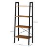 VASAGLE Ladder Shelf, Bookshelf, 4-Tier Industrial Storage Rack for Living Room, Bedroom, Kitchen, Rustic Brown and Black