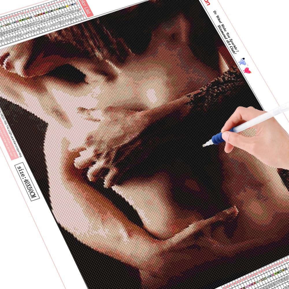 5D DIY Diamantmaleri sexy elsker Diamantbroderi Korssting Hel sirkulær Rhinestone Home Decor