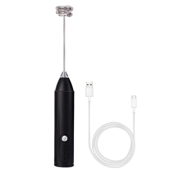 Electric Milk Frother Stainless Steel Handheld Milk Mixer Rechargeable Coffee Whisk Egg Beater Kitchen Tool