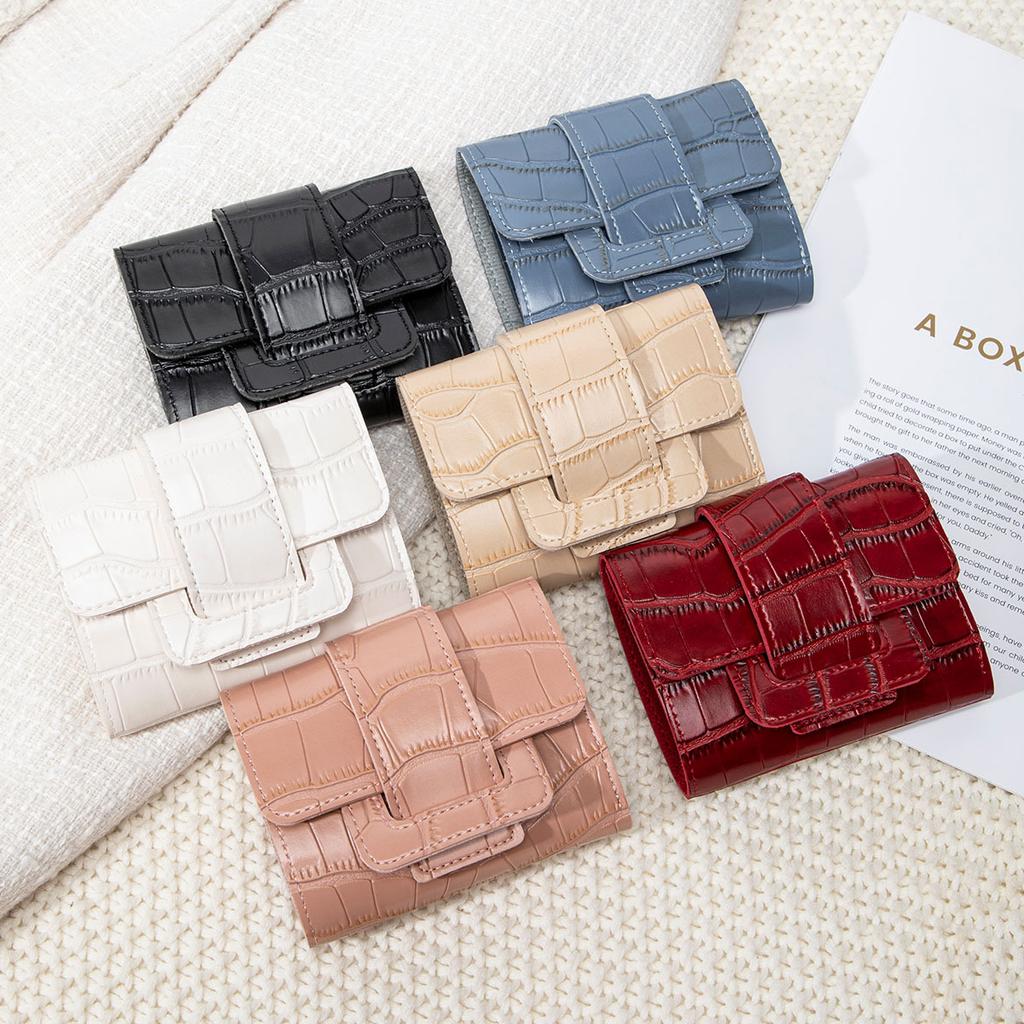 New Crocodile Pattern Women's Wallet Simple Buckle Wallet Fashionable Multi-functional Short Wallet