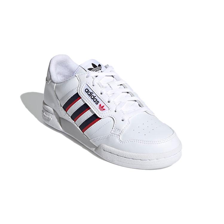 adidas Originals Continental 80 Comfortable Abrasion Resistant Low Top Kids' Skateboarding Shoes White Red Blue Unisex FX6088