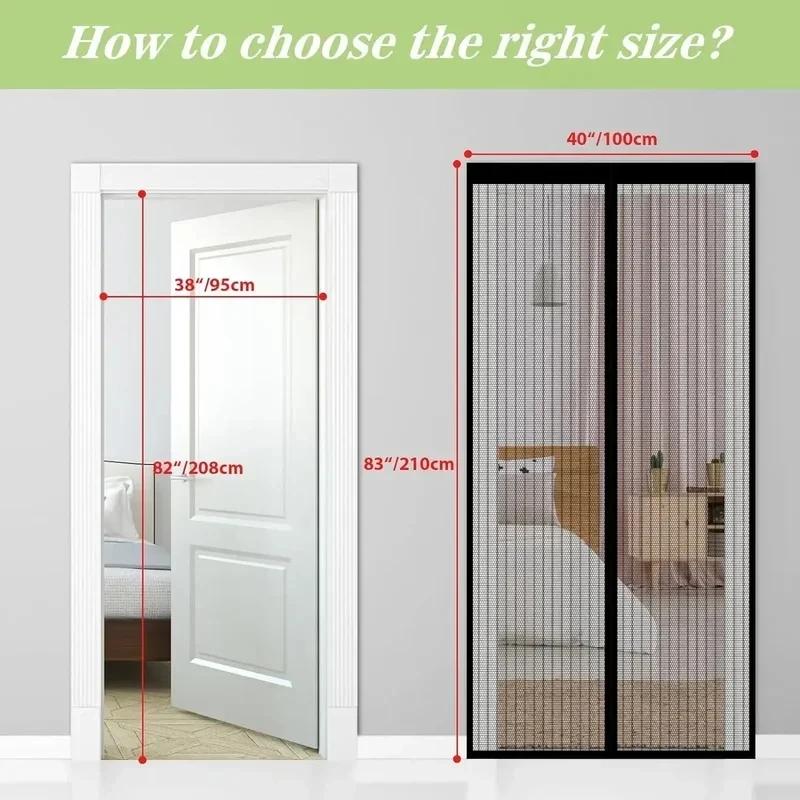 Multisize Anti-Mosquito Net Self-adhesive Anti-Mosquito Curtain Anti Bug Insect Mesh Net No Punching Automatic Closing Curtains