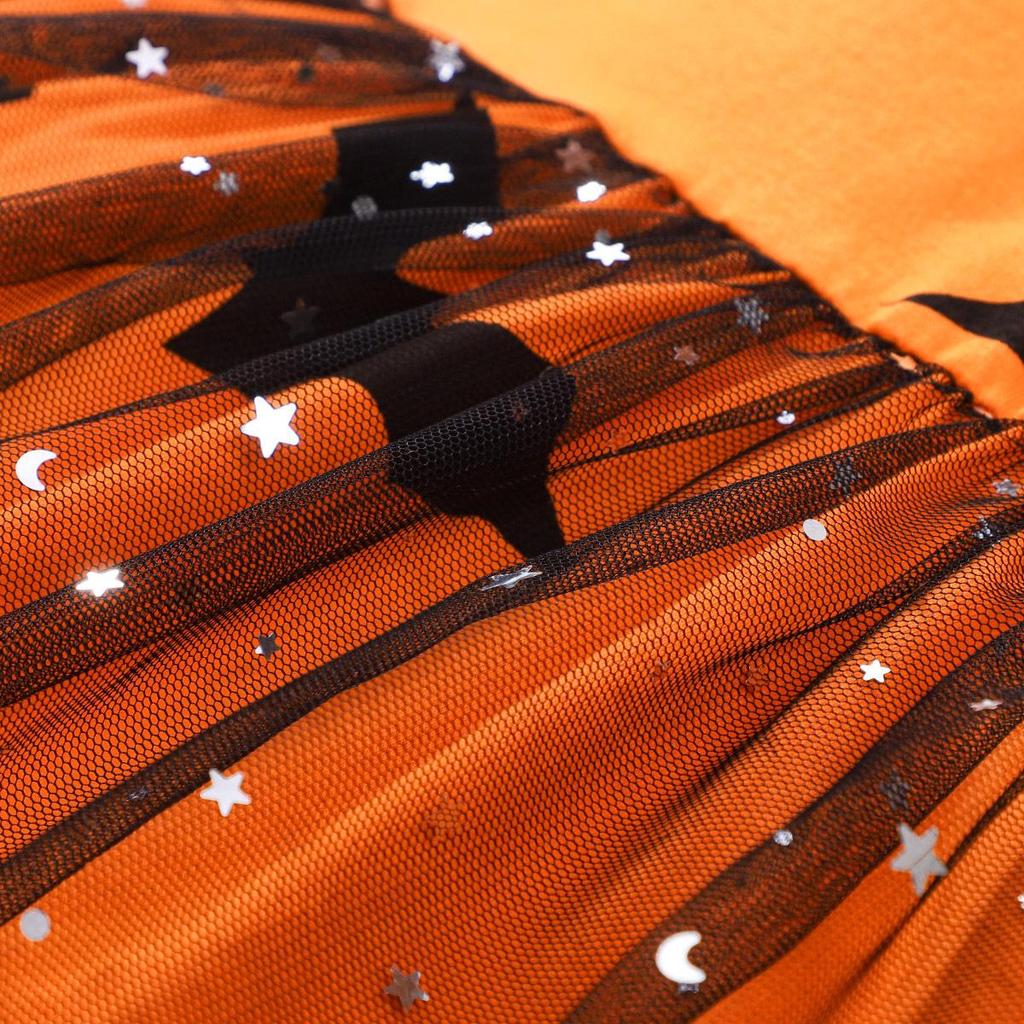 European and American Halloween Cosplay Batwing Mesh Dress for Girls - Autumn Long-Sleeve Style