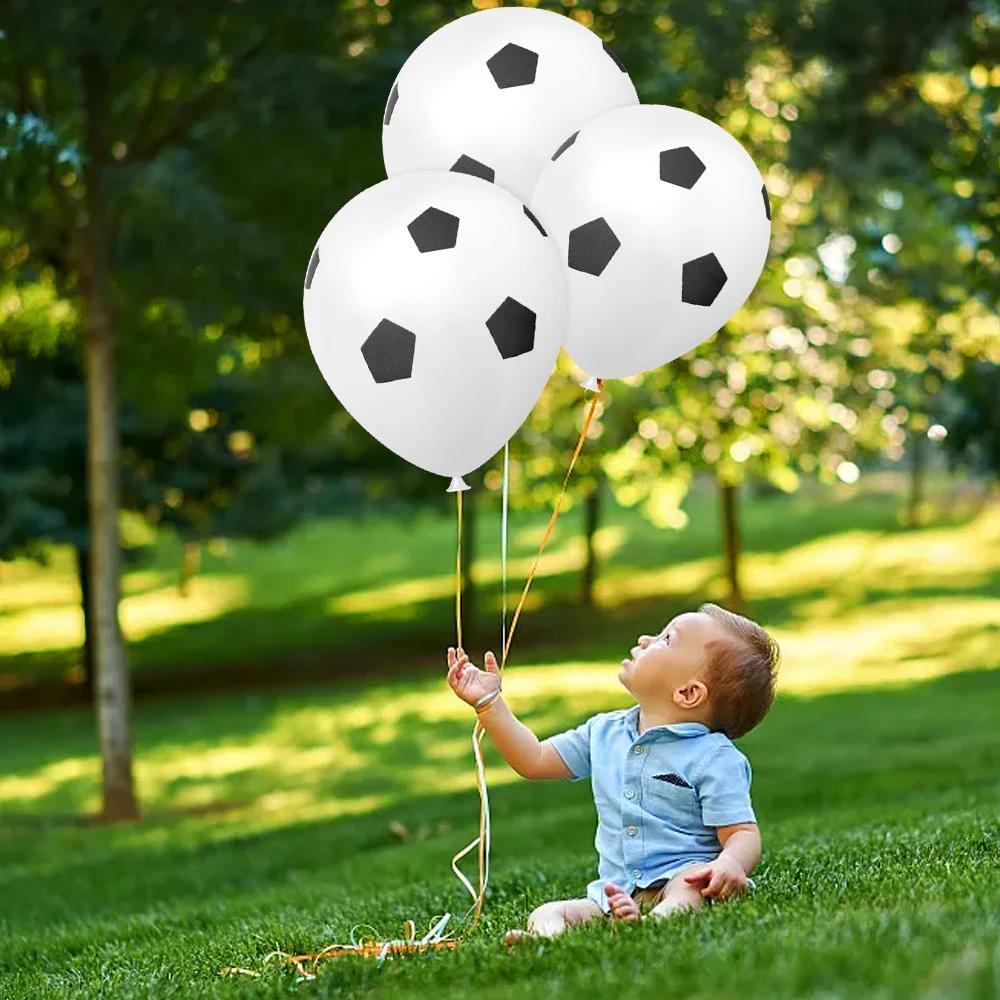 Palloncini da Calcio da 12 pollici Palloncino Gonfiabile in Lattice a Forma di Pallone da Calcio Giocattoli per Bambini Decorazione per Compleanno Tema Sportivo Forniture per Feste di Appassionati di Calcio