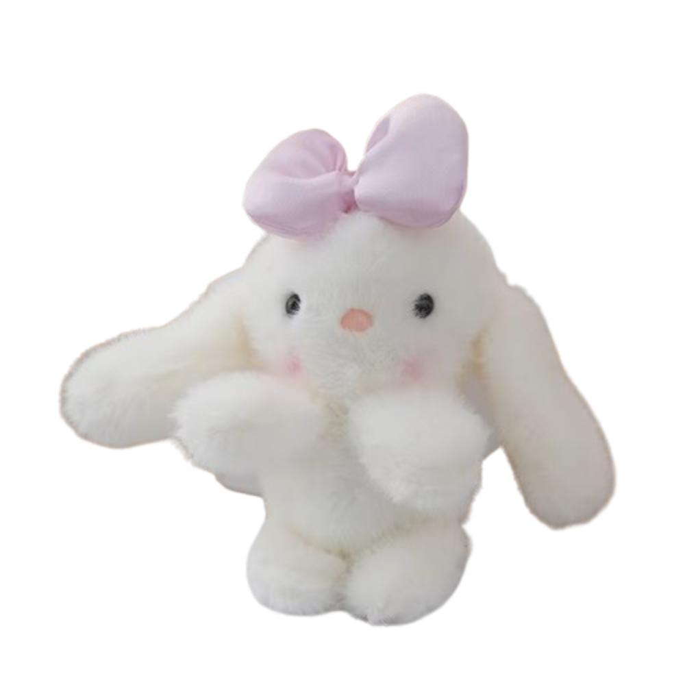 Lifelike Bunny Plush Ornaments Stuffed Animal Bow Bunny Plush Toy  Phone Accessories