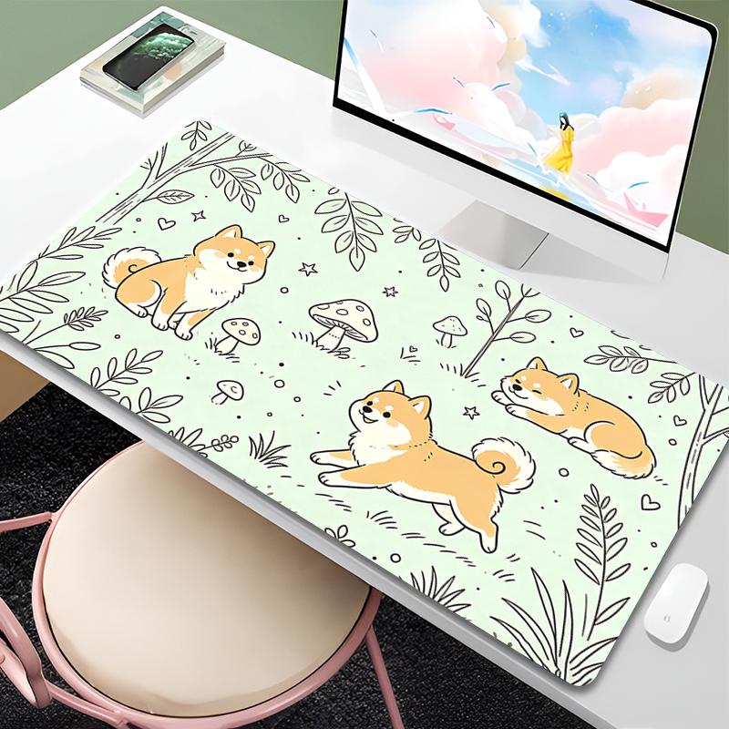HD Print Gaming Mouse Pad Office Carpet Anti-slip Gamer Desk Mat PC Accessories Cute corgi Chai Dog Large size Cartoon Mousepad
